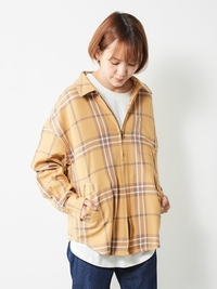 チェックジップシャツ