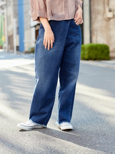 カラーデニムラップパンツ