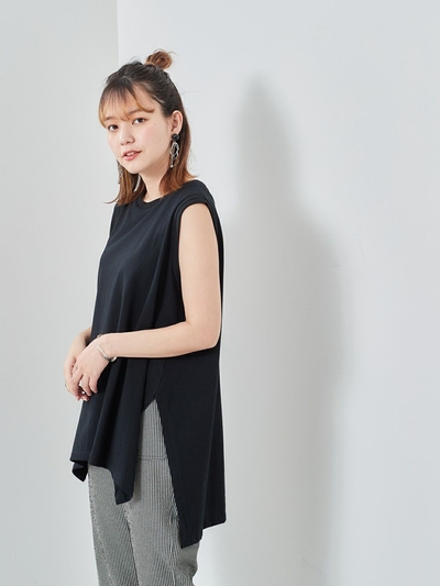 シルケットフウテンジクノースリーブプルオーバー