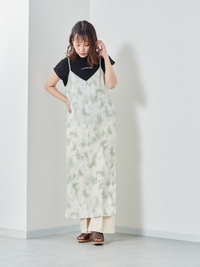 【WEB限定】タイダイキャミワンピース | グリーン×その他/モデル:160