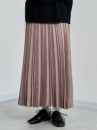 フェイクスウェードプリーツスカート | ピンク/モデル：158