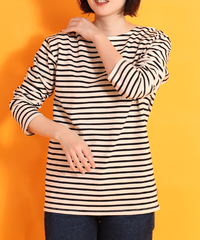 【kaca】ボーダーロングスリーブTシャツ | オフホワイト×ボーダー