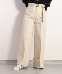 カルゼストレッチワイドパンツ | オフホワイト
