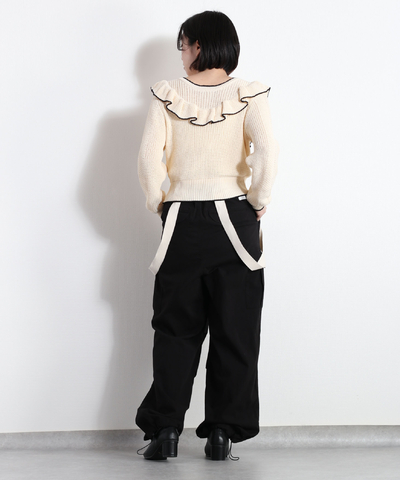 カタフリルニットカーデ《前後着用可》
