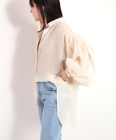 バックギャザーロングシャツ　※新色6月上旬販売開始
