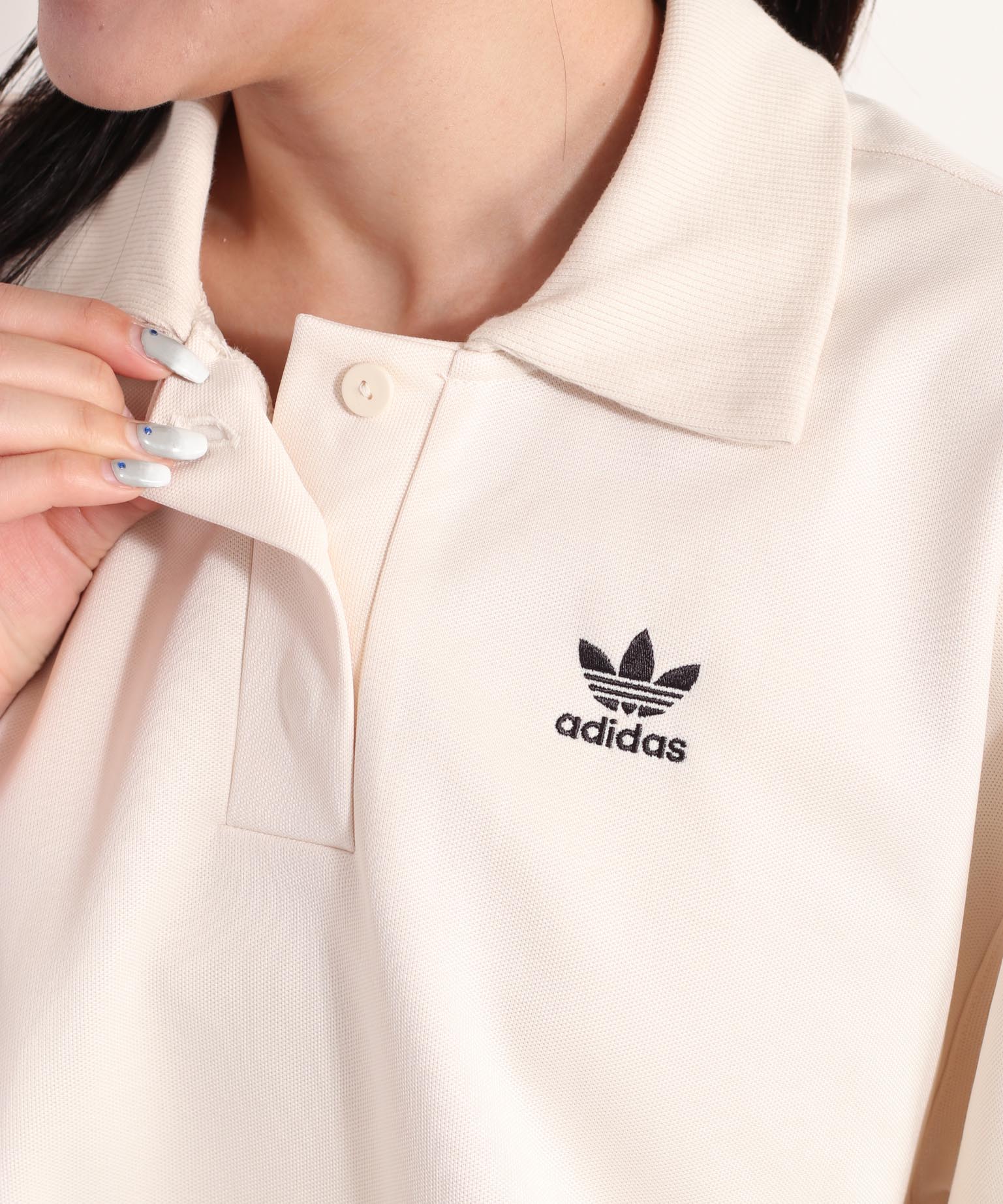 adidas アディダス ポロシャツ ホワイト ロゴ入り - ポロシャツ