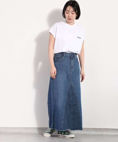 モックネックフレンチスリーブTシャツ