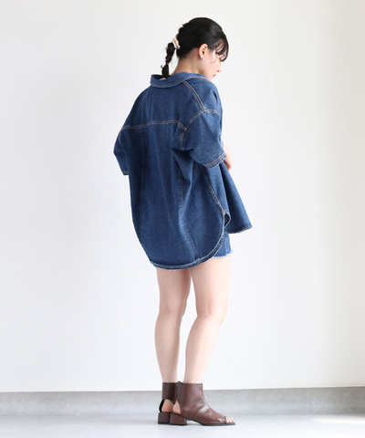 デニムカットオフショートパンツ
