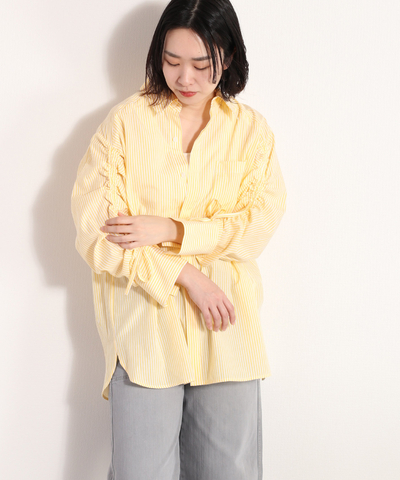 スリーブギャザーオーバーシャツ　※WEB限定色あり