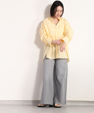 スリーブギャザーオーバーシャツ　※WEB限定色あり