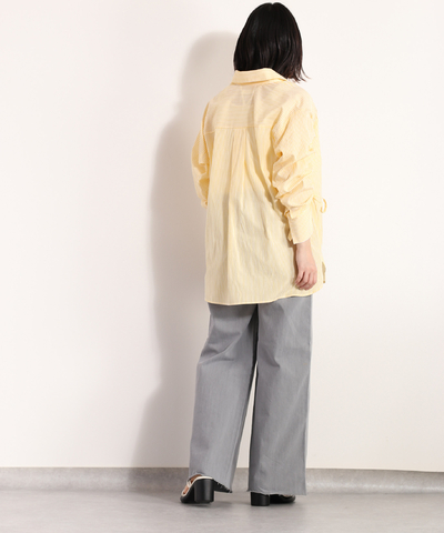 スリーブギャザーオーバーシャツ　※WEB限定色あり
