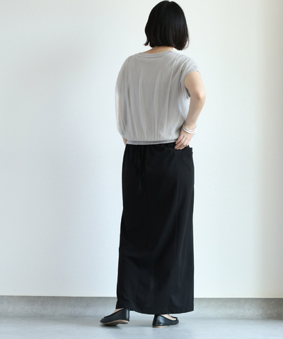 チュールレイヤードサマーニット