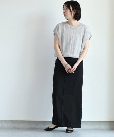 チュールレイヤードサマーニット