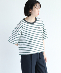 メガネシシュウボーダーTシャツ