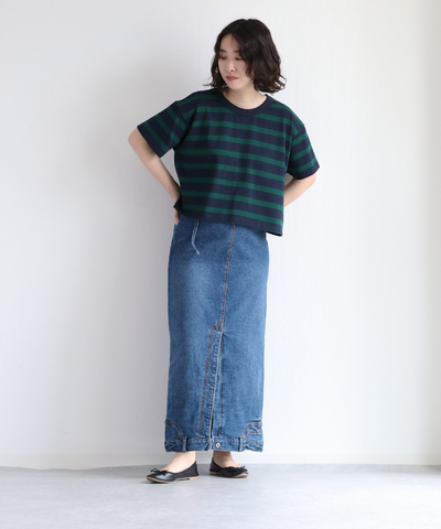 バックタックボーダーショートスリーブT