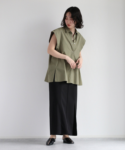 バックシャーリングショートスリーブシャツ