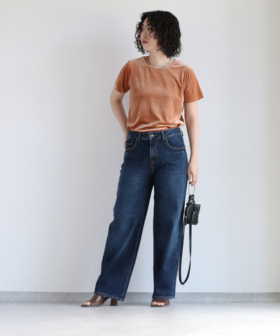 デニムローライズストレートパンツ