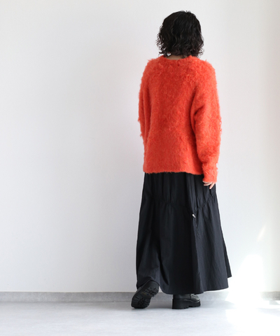 リングシャギークルーネックプルオーバー