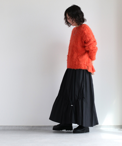 リングシャギークルーネックプルオーバー