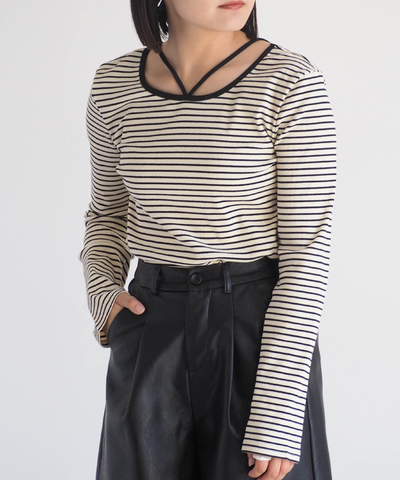 ２WAYネックストラップロングスリーブTシャツ