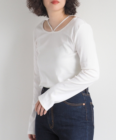 ２WAYネックストラップロングスリーブTシャツ