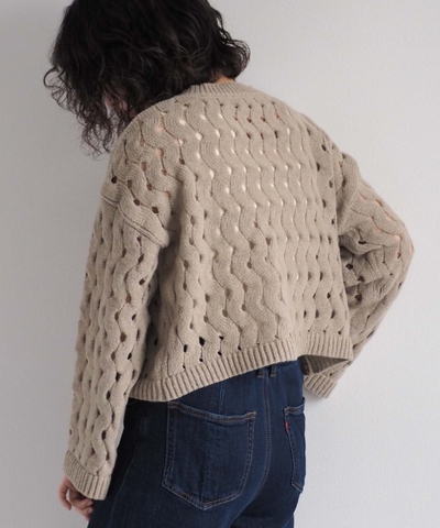 モヘアライクウェーブデザインニット