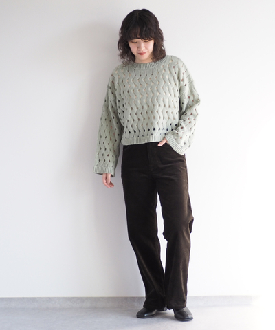 ハイウエストコーデュロイストレート