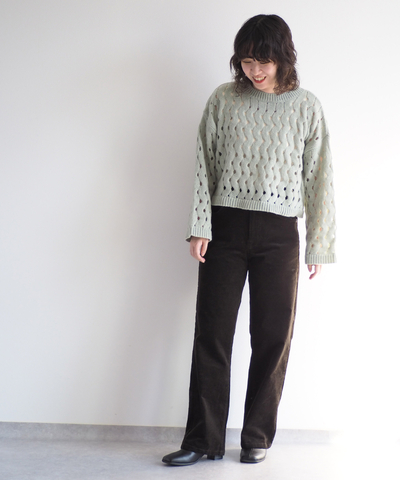 ハイウエストコーデュロイストレート