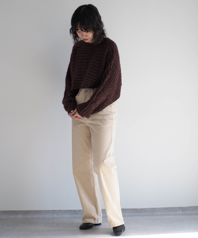 ハイウエストコーデュロイストレート