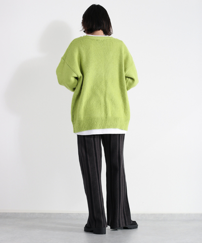 ストライプ柄ニットパンツ