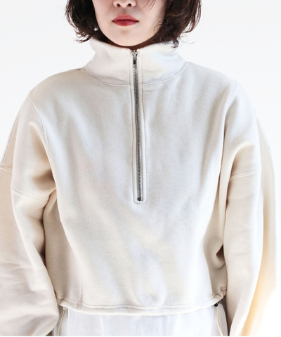 裏起毛ハーフＺＩＰショートプルオーバー