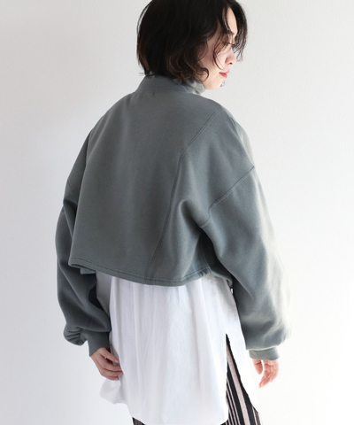 裏起毛ハーフＺＩＰショートプルオーバー