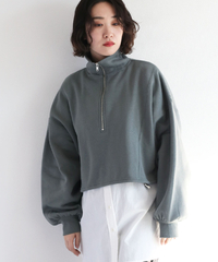 裏起毛ハーフＺＩＰショートプルオーバー | 詳細画像
