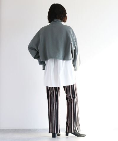 裏起毛ハーフＺＩＰショートプルオーバー
