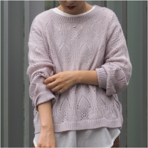 モヘアライク透かし編みプルオーバー